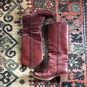 Vintage Frye Tall Braided Boots